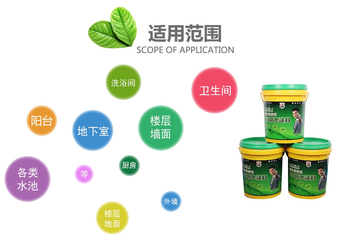 防水涂料适用范围